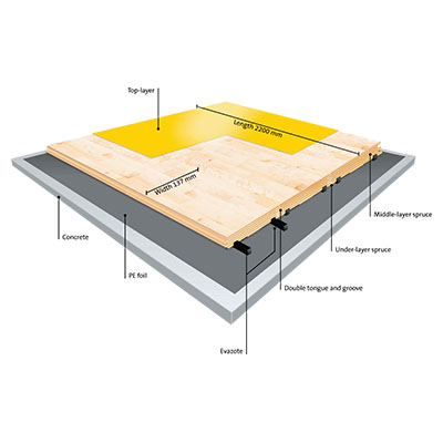 Doetinchem Sportvloeren: Boflex Lino aerobicvloer